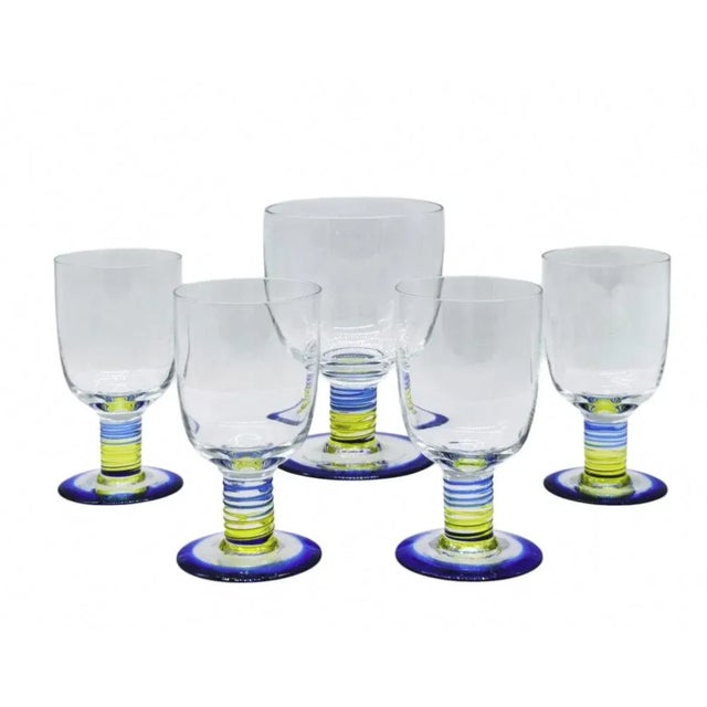 Murano Glass Cup and Glasses Set, Italy, 1970s, Set of 5 For Sale - Image 11 of 11