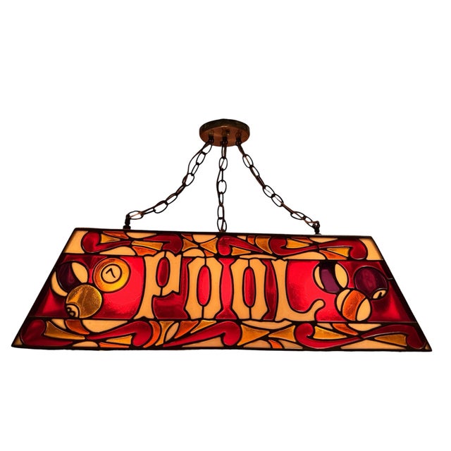 Metal Vintage Resin/Plastic Pool Table Light For Sale - Image 7 of 12