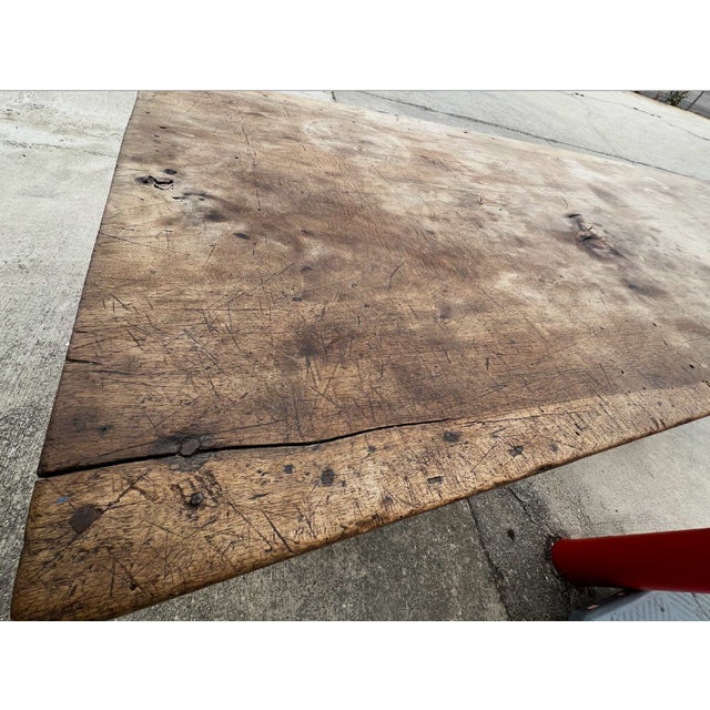 19th-Century Spanish Baroque Style Trestle Work Table / Dining Table For Sale - Image 16 of 18