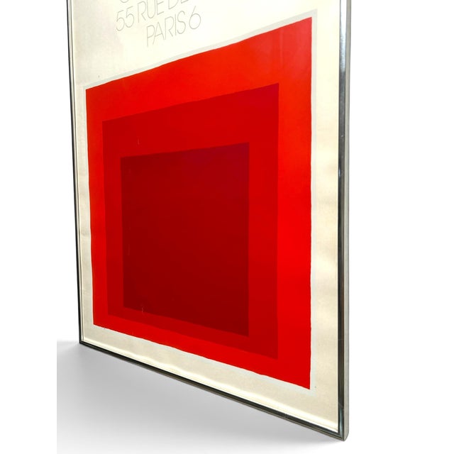 Mid-Century Modern Vintage Josef Albers 1973 Square Modernist Silkscreen Print Paris Exhibit Poster For Sale - Image 3 of 7