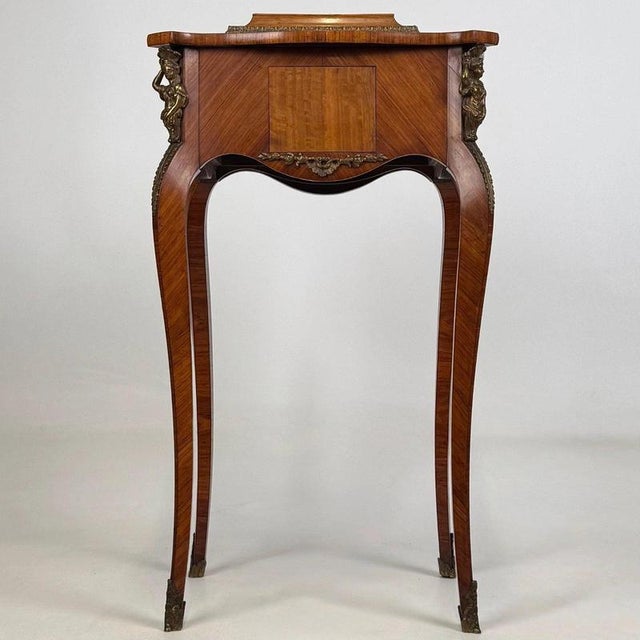 Brown Antique French Walnut Cabinet with Figural Brass Mounts, 1800s For Sale - Image 8 of 12