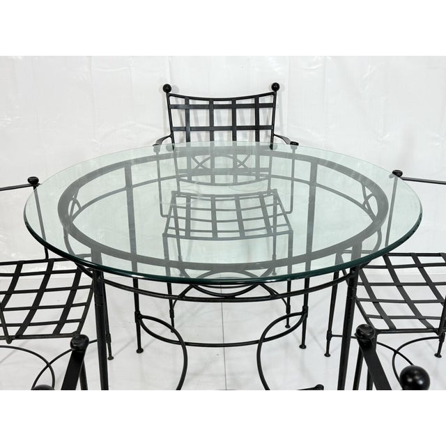 Metal Mario Papperzini for Janus Et Cie Iron Outdoor Dining Set, Table & 4 Chairs, Attributed For Sale - Image 7 of 18