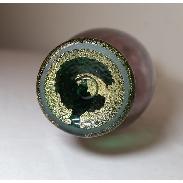Original Hand Blown Michael J. Schunke Signed Nine Iron Studios Art Glass Vase For Sale - Image 10 of 10