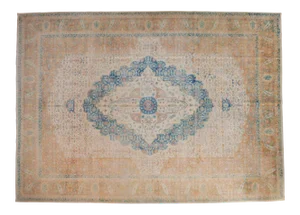 Vintage Distressed Bulgarian Herati Design Carpet - 9'10" X 13'9"