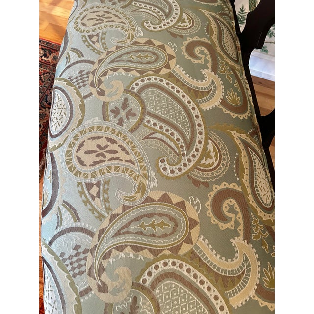 Early 20th Century American Classical Revival / Empire Revival Mahogany Settee With New Paisley Upholstery For Sale - Image 10 of 15