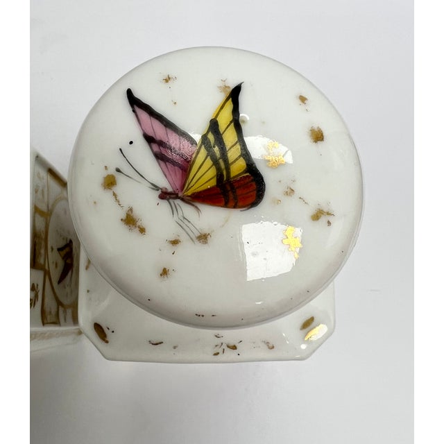 19th Century French Porcelain Bottles With Flowers and Butterfly For Sale - Image 9 of 9