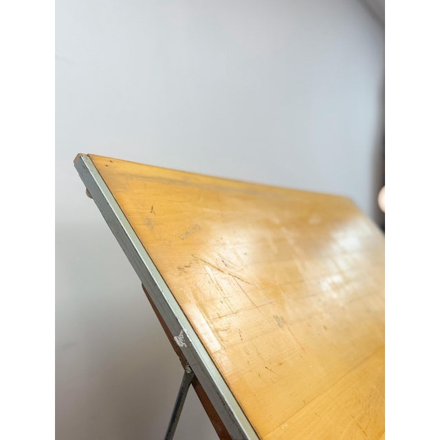 Vintage Drafting Table Pivot Tilt Blonde Wood Artist Architect MCM For Sale - Image 14 of 14