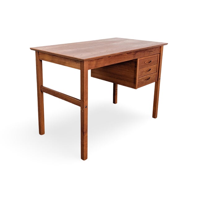 Mid-Century Modern Vintage Danish Teak Desk, 1960s For Sale - Image 3 of 11