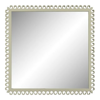 Fleur Home Carnival Gras Square Mirror in Cooking Apple Green, 27x27 For Sale