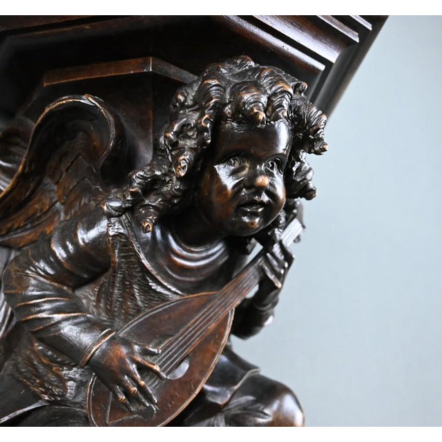 Brown Renaissance Style Carved Walnut Wall Console, Late 19th Century For Sale - Image 8 of 14