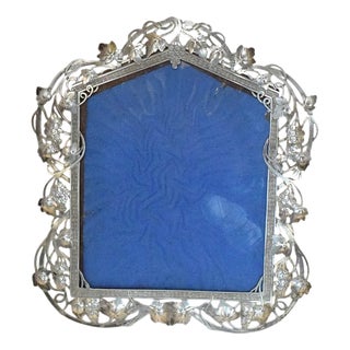 Art Nouveau Frame in Hand-Cut and Engraved Silver, 1890s For Sale