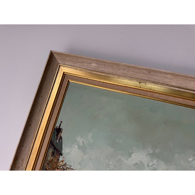 Large Vintage French Impressionist Parisian Street Scene Oil on Masonite – Framed For Sale - Image 12 of 15