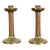 Roycroft Arts & Crafts Brass Finished Hammered Copper Candlesticks, Pair For Sale