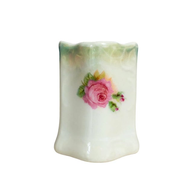 Traditional Late 19th Century Porcelain Match Striker With Floral Motif For Sale - Image 3 of 11