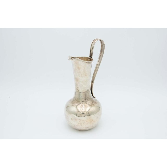 Hammered Silver Wine Jug with Fixed Handle For Sale - Image 4 of 4