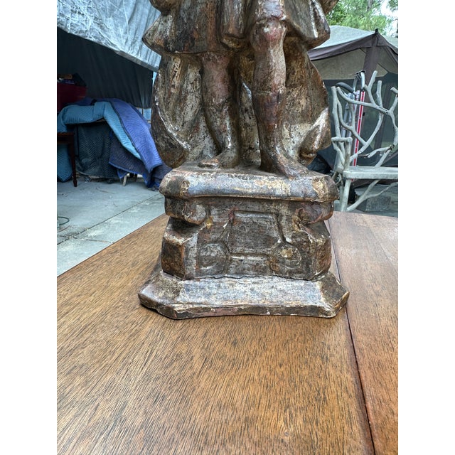 Pair of 18th Century Italian Carved and Polychrome Angel Candlesticks For Sale - Image 17 of 18