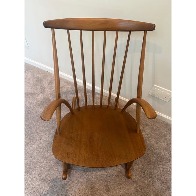 Mid-Century Modern MCM Danish Rocker by Illum Wikkelsø for Niels Eilersen, 1960s Iw3 Swing Chair For Sale - Image 3 of 8