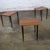 Mid-20th Century MCM Stacking Tables Walnut Veneer Tops Brass and Ebonized Legs Set of 3 For Sale - Image 12 of 18