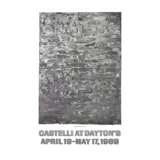 1969 Jasper Johns 'Two Flags' Pop Art Black & White,Gray USA Offset Lithograph For Sale