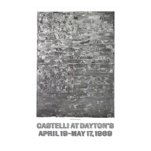 1969 Jasper Johns 'Two Flags' Pop Art Black & White,Gray USA Offset Lithograph