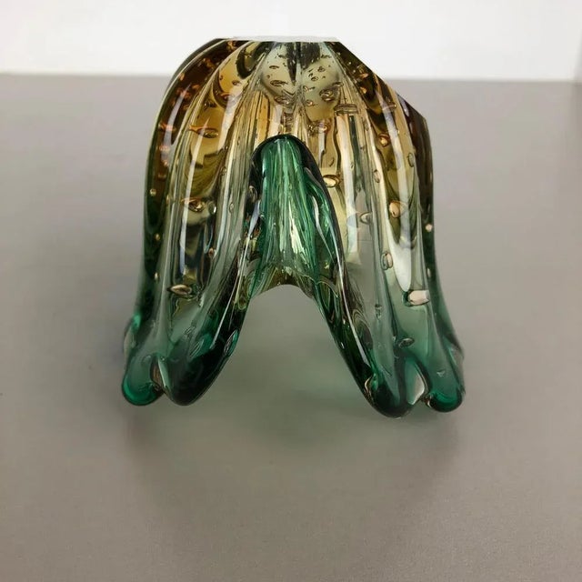 Bubble Murano Glass Shell Bowl Vase from Seguso Bullicante, Italy, 1970s For Sale - Image 10 of 18