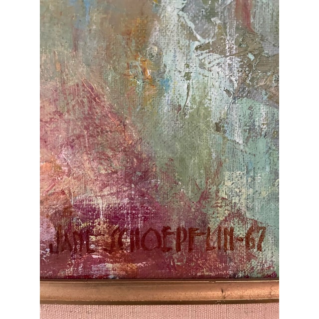 1960s 1967 Original Framed Painting of Vibrant Flowers by Jane Schoepflin For Sale - Image 5 of 11