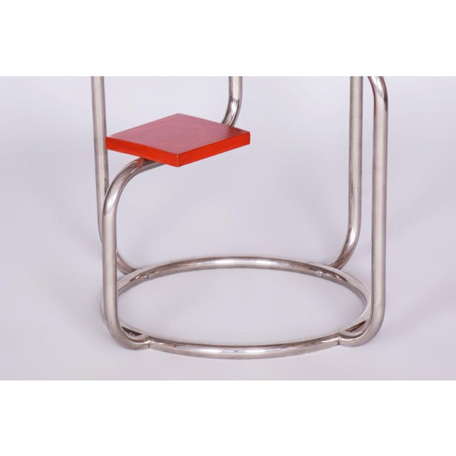 Bauhaus Bauhaus Chrome Flower Stand in Lacquered Wood, 1930s For Sale - Image 3 of 7