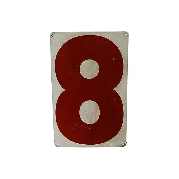 American Vintage Gas Station Number 8 and 6 For Sale - Image 3 of 3