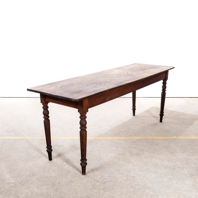 French Bobbin Leg Mid Oak Fruitwood Dining Table, 1940s For Sale - Image 11 of 11