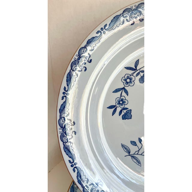 1950s Set of 6 Vintage Rörstrand Ostindia East Indies Swedish Blue Porcelain Charger Plates For Sale - Image 5 of 13