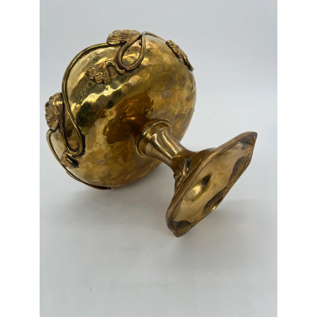 Art Nouveau Vintage Brass Art Nouveau Pedestal Bowl For Sale - Image 3 of 12