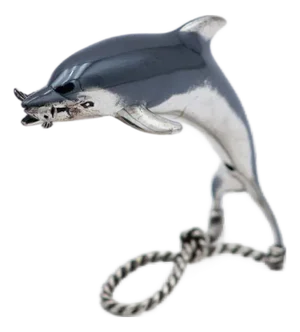 Dolphin in Nickel Silver with Corded Support
