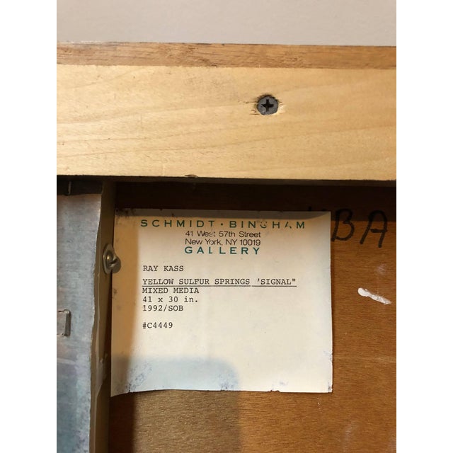 Ray KassYellow Sulphur Springs Mixed Media Abstract Large Painting, 1992 For Sale - Image 4 of 5