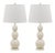 26.5 Inch H Three Sphere Glass Table Lamp in Light Grey - a Pair For Sale