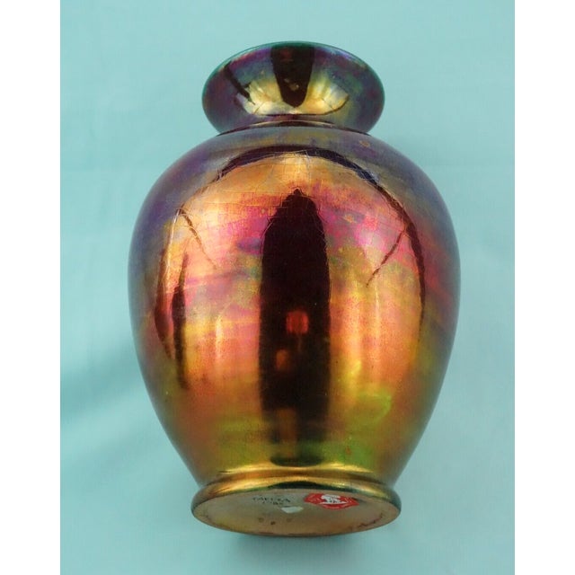 Vintage Ceramic Vase with Gold Metallic Enamel by Bottega Gatti, 1970s For Sale - Image 16 of 18