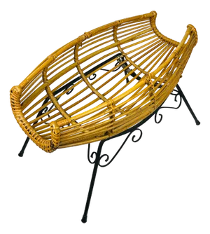 Vintage Rattan Stand or Magazine Rack, Italy, 1960s
