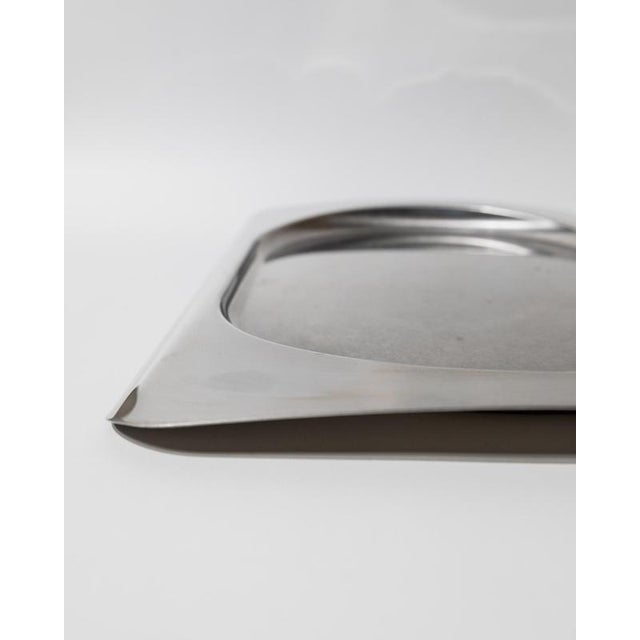Vintage Modern Minimalist Stainless Steel Tray, 1990s For Sale - Image 11 of 12