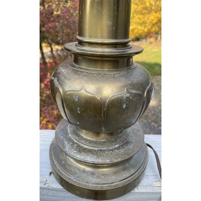 Mid 20th Century Vintage Mid-Century Modern Stiffel 'Lotus' Banquet Table Lamp Brass Lighting For Sale - Image 5 of 18