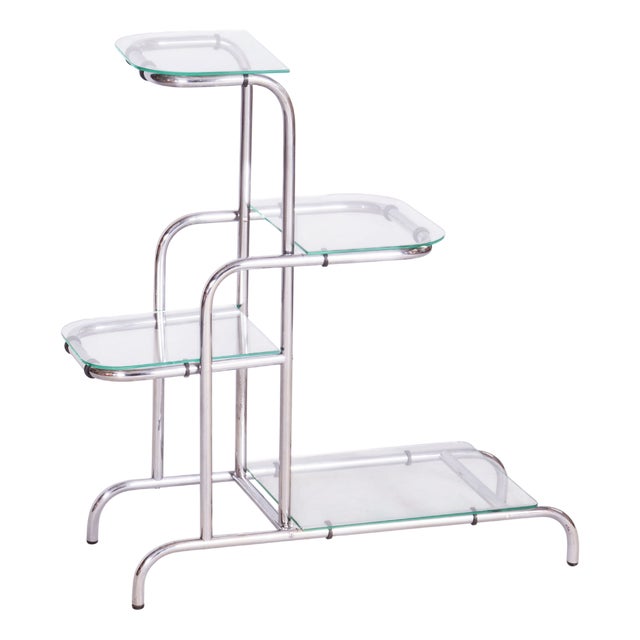 Czech Bauhaus Chrome-Plated Steel Etagere, 1930s For Sale