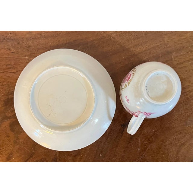 Antique 18th Century German Porcelain Puce Tea Cup & Saucer For Sale In New York - Image 6 of 9