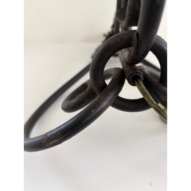 Vintage Wrought Iron Scrollwork Table Lamp For Sale - Image 12 of 12
