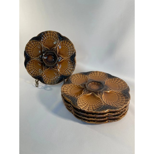 Mid 20th Century French Faience Sarreguemines Oyster Plate For Sale - Image 12 of 12