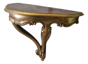 French Gilt Wall Console Shelf, 1960s