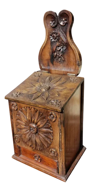Vintage Floral Motif Carved Wood Box