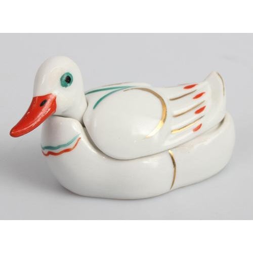 Porcelain Mustard Utensil Duck For Sale - Image 11 of 14