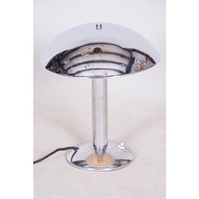 1930s Art Deco Table Lamps in Chrome-Plated Steel, Czech, 1930s, Set of 2 For Sale - Image 5 of 7