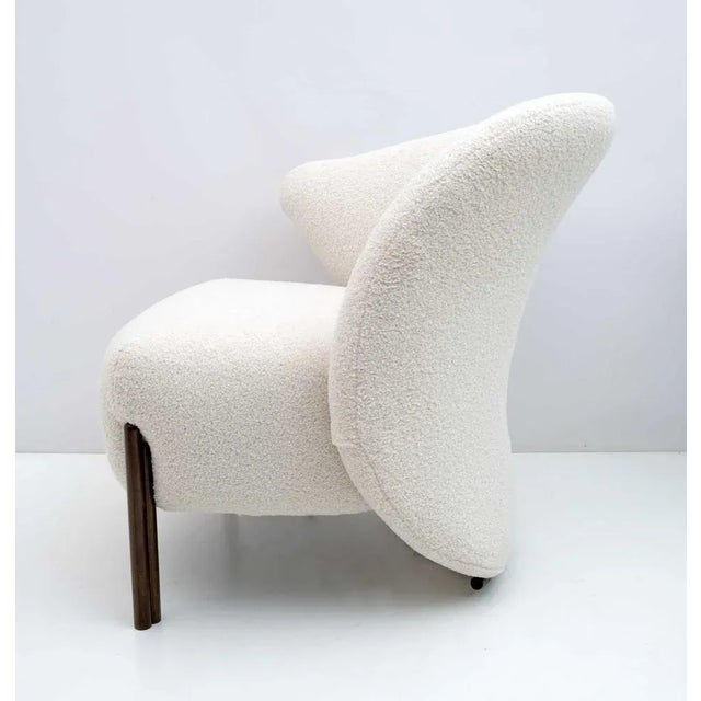 Postmodern Italian Bouclè Lounge Chair, 1980s For Sale - Image 6 of 9