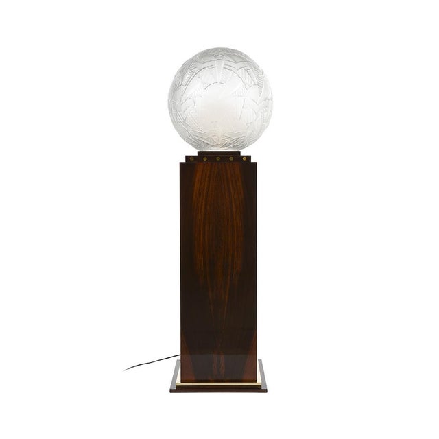 Molded Glass Ball on Tailor-Made Luminous Column from Sabino For Sale - Image 12 of 12