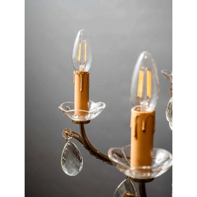 Brass Chandelier with Crystal Trimmings For Sale - Image 17 of 18