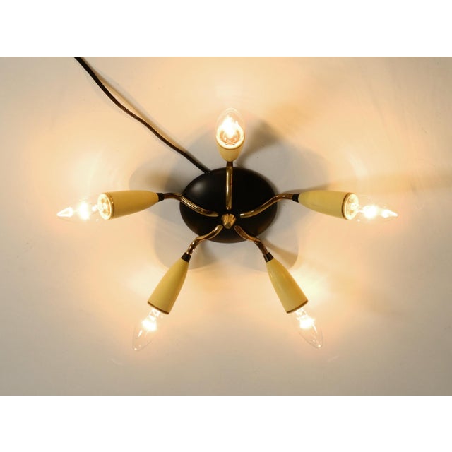 Mid-Century Modern 5-Arm Sputnik Ceiling Lamp, 1950s For Sale - Image 11 of 18